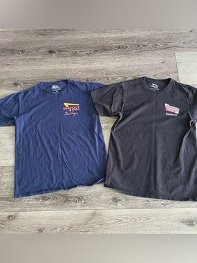 Set of 2 In N Out T-Shirts Blue Vegas Black California Size Medium